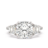 14k White Gold Diamond Crushed Ice Cushion Cut Engagement Ring 5.43c - LA DIAMOND